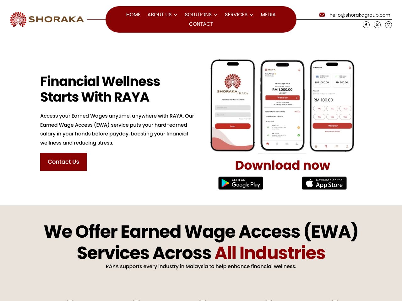 Raya &mdash; the Earned Wage Access platform page
